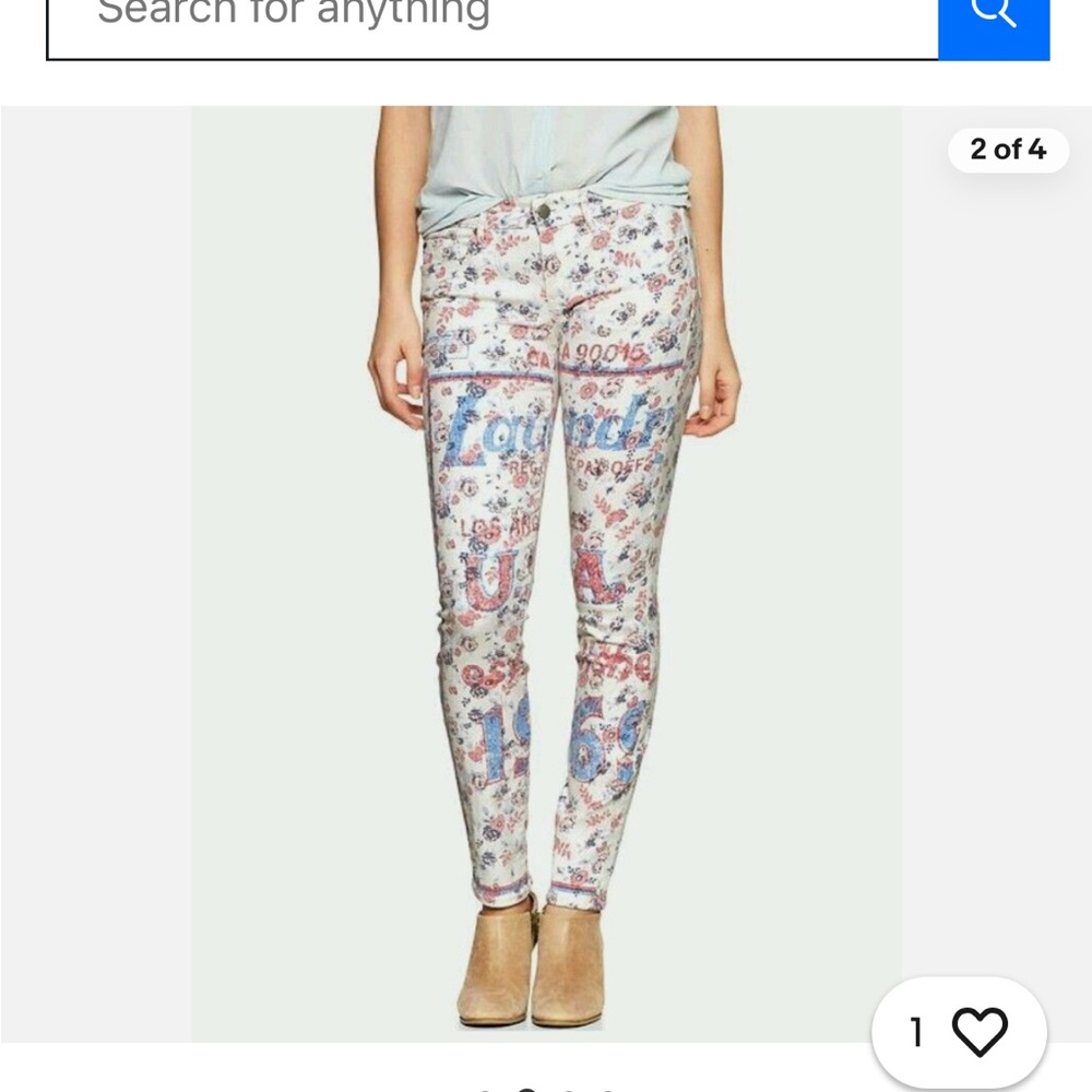 Gap Skinny USA Letter Print/White Floral Jeans | Size 32R